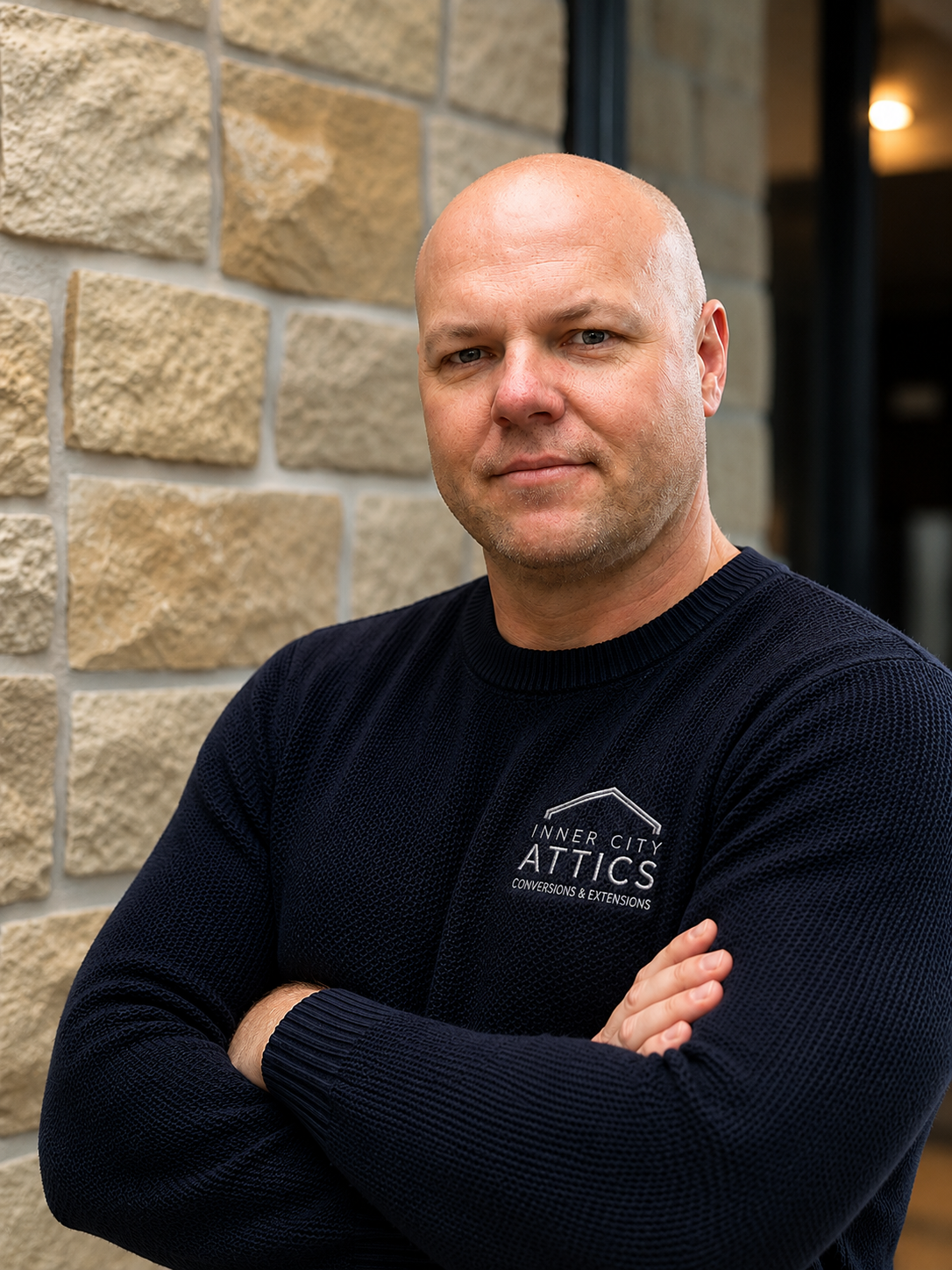 Matt, founder and lead builder of Inner City Attics, outside a Sydney sandstone home