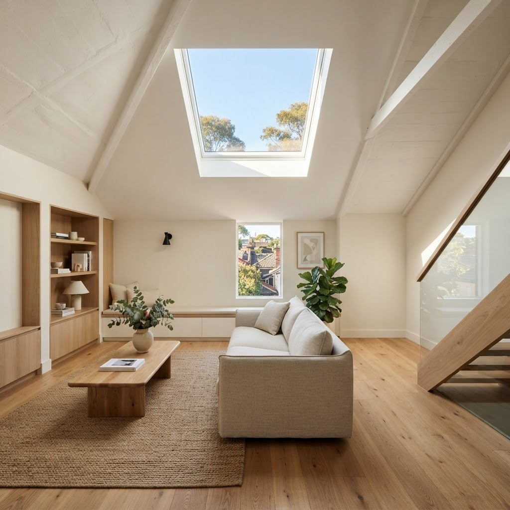 Bright completed roof space in a Leichhardt townhouse